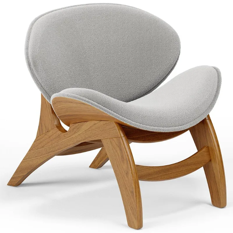 Poltrona Decorativa Orgânica Sala Living Kadosh L02 Bouclê Cinza - Lyam Decor - Lyam Decor