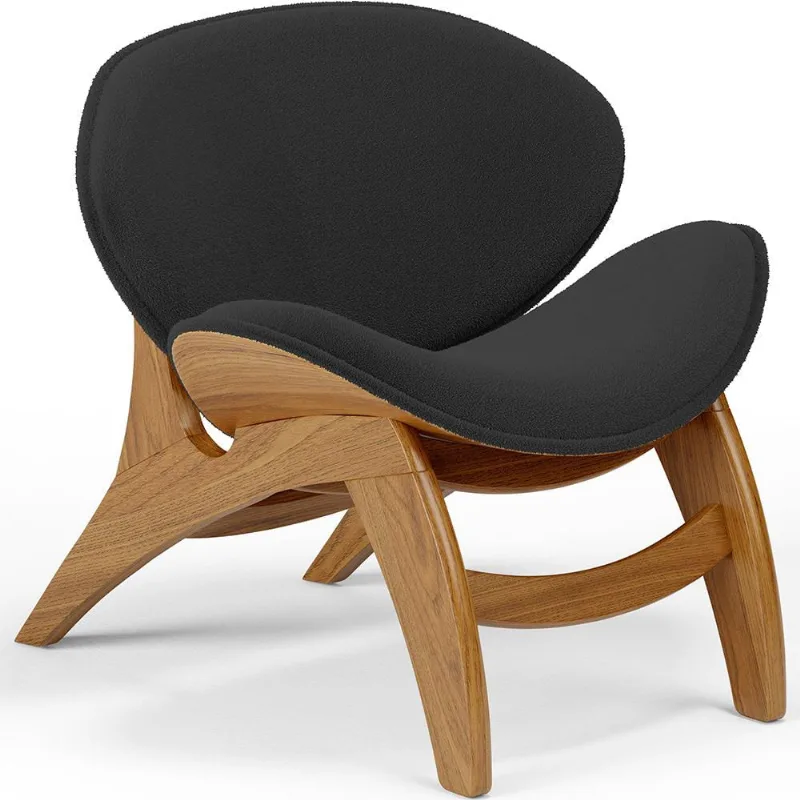 Poltrona Decorativa Orgânica Sala Living Kadosh L02 Bouclê Preto - Lyam Decor - Lyam Decor