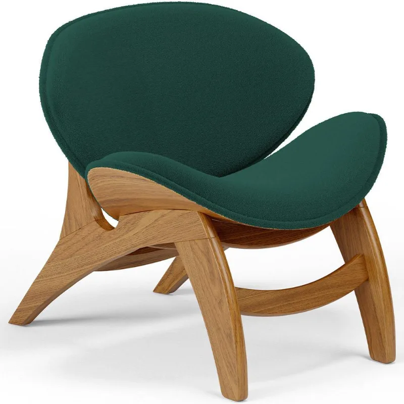 Poltrona Decorativa Orgânica Sala Living Kadosh L02 Bouclê Verde - Lyam Decor - Lyam Decor
