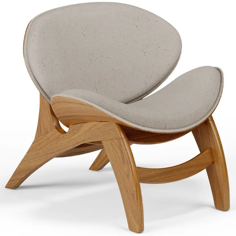 Poltrona Decorativa Orgânica Sala Living Kadosh L02 Linho Bege - Lyam Decor - Lyam Decor
