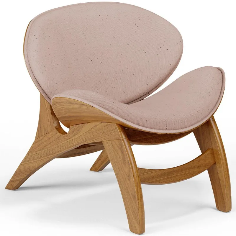 Poltrona Decorativa Orgânica Sala Living Kadosh L02 Linho Rosê - Lyam Decor - Lyam Decor