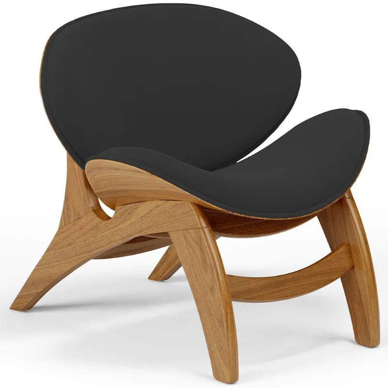 Poltrona Decorativa Orgânica Sala Living Kadosh L02 Suede Preto - Lyam Decor - Lyam Decor