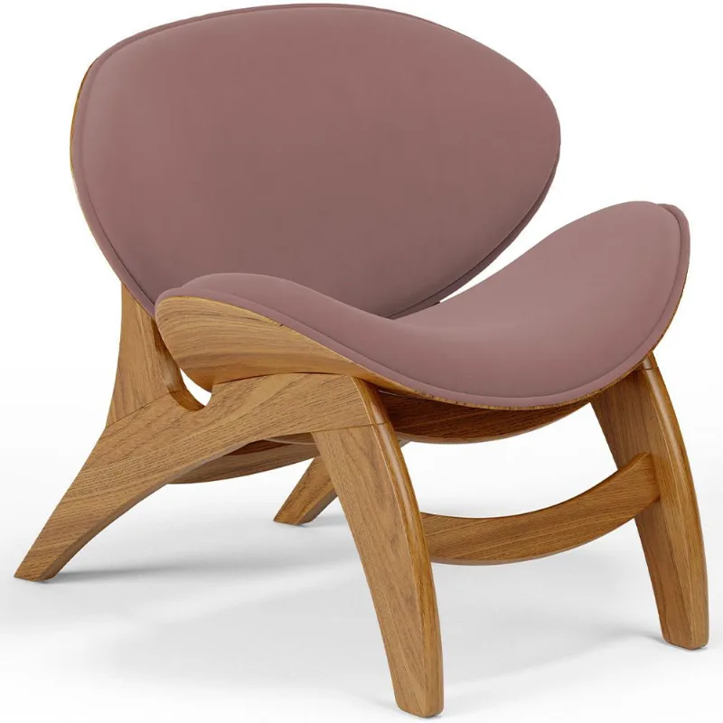 Poltrona Decorativa Orgânica Sala Living Kadosh L02 Suede Rosê - Lyam Decor - Lyam Decor