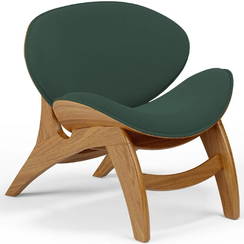 Poltrona Decorativa Orgânica Sala Living Kadosh L02 Suede Verde Musgo - Lyam Decor - Lyam Decor