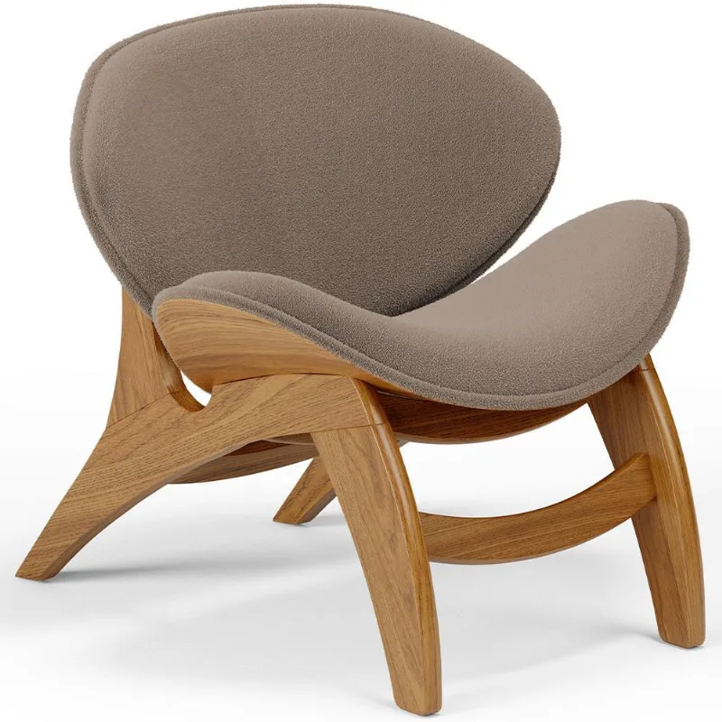 Kit 2 Poltronas Decorativa Orgânica Sala Living Kadosh L02 Bouclê Bege - Lyam Decor - Lyam Decor