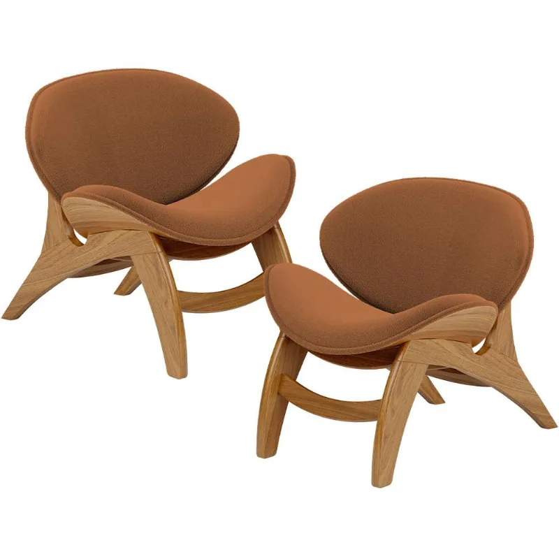Kit 2 Poltronas Decorativa Orgânica Sala Living Kadosh L02 Bouclê Terracota - Lyam Decor - Lyam Decor