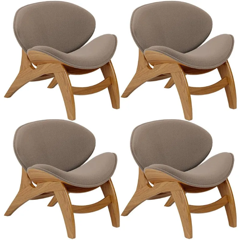 Kit 4 Poltronas Decorativa Orgânica Sala Living Kadosh L02 Bouclê Bege - Lyam Decor - Lyam Decor