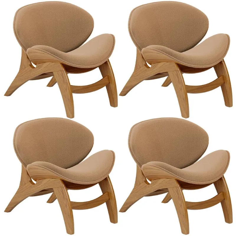 Kit 4 Poltronas Decorativa Orgânica Sala Living Kadosh L02 Bouclê Mostarda - Lyam Decor - Lyam Decor