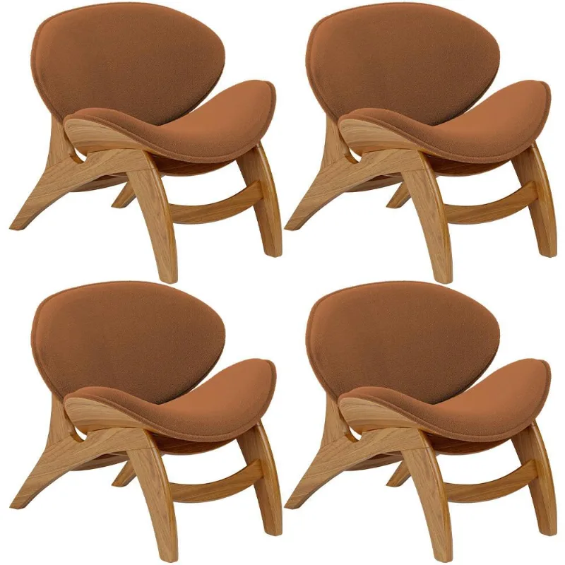 Kit 4 Poltronas Decorativa Orgânica Sala Living Kadosh L02 Bouclê Terracota - Lyam Decor - Lyam Decor