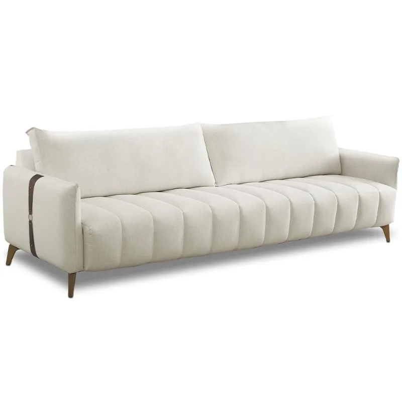 Sofá 3 Lugares Para Sala de Estar Living 180cm Sonata T03 Linho Cru - Lyam Decor - Lyam Decor