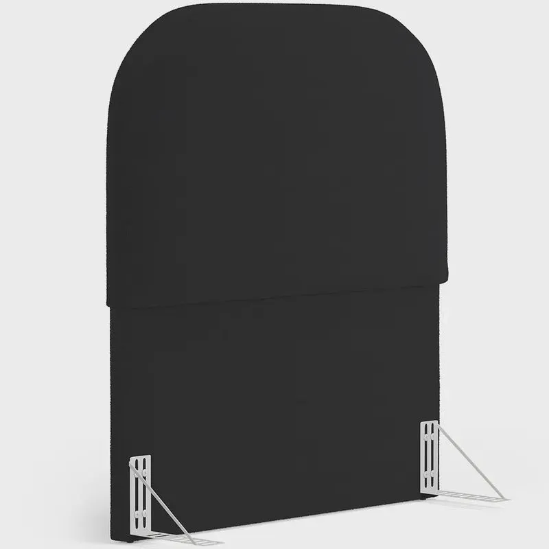 Cabeceira Cama Box 100cm Orgânica Lanna W01 Bouclê Preto - Lyam Decor