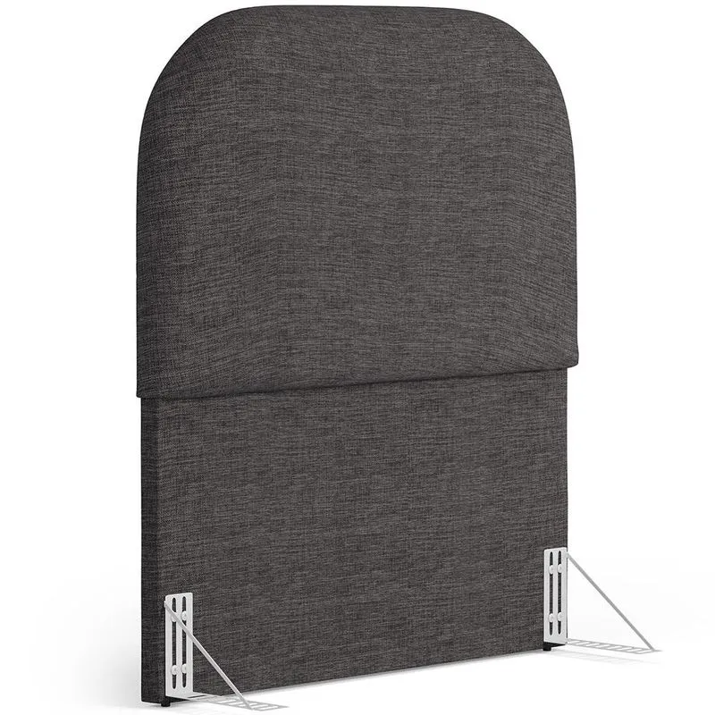 Cabeceira Cama Box 100cm Orgânica Lanna W01 Linho Cinza Escuro - Lyam Decor