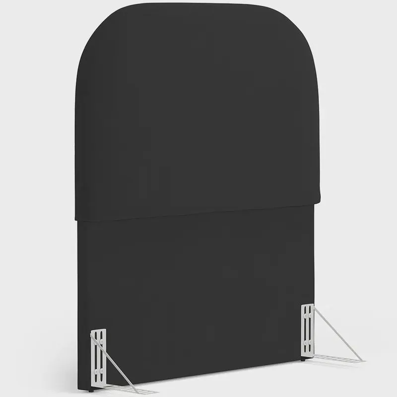 Cabeceira Cama Box 100cm Orgânica Lanna W01 Suede Preto - Lyam Decor