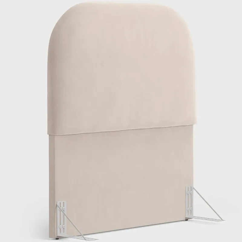 Cabeceira Cama Box 100cm Orgânica Lanna W01 Suede Bege - Lyam Decor