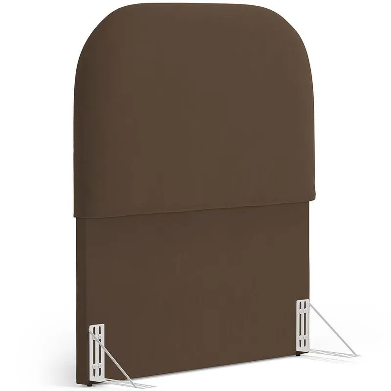Cabeceira Cama Box 100cm Orgânica Lanna W01 Suede Marrom - Lyam Decor
