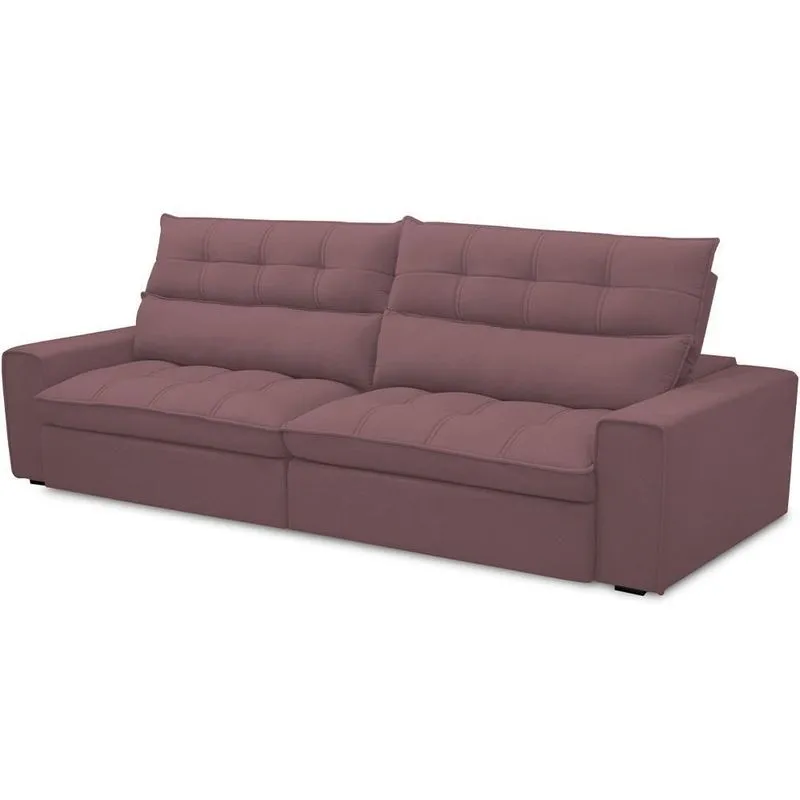 Sofá Retrátil Reclinável Para Sala De Estar Living 250cm Dimas F04 Veludo Lilás