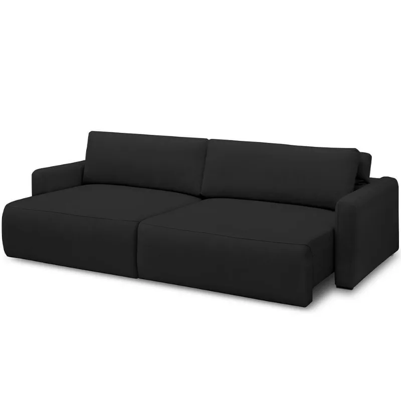 Sofá Retrátil Reclinável Para Sala De Estar Living 270cm Sevilha F04 Veludo Preto