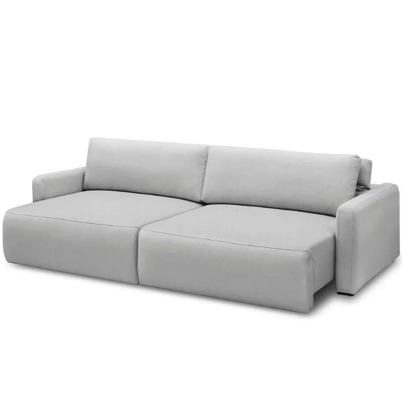 Sofá Retrátil Reclinável Para Sala de Estar Living 270cm Sevilha F04 Bouclê Cinza - Lyam Decor