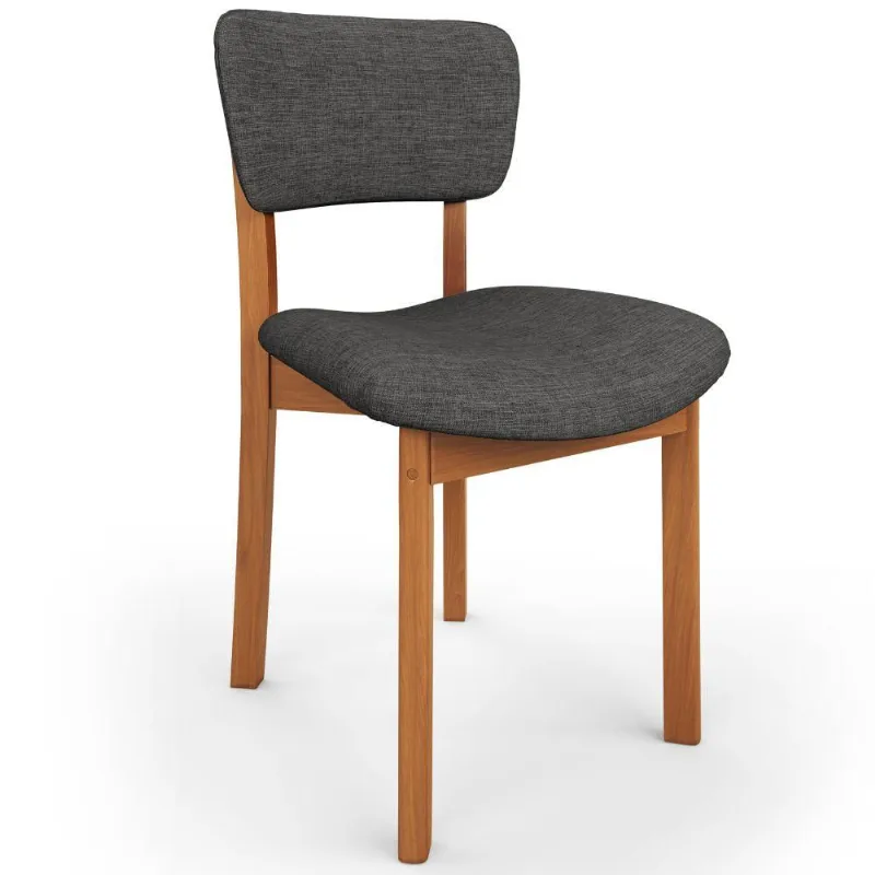 Cadeira Para Sala de Jantar Cozinha Living Estofada Dara L02 Linho Cinza Escuro - Lyam Decor - Lyam Decor