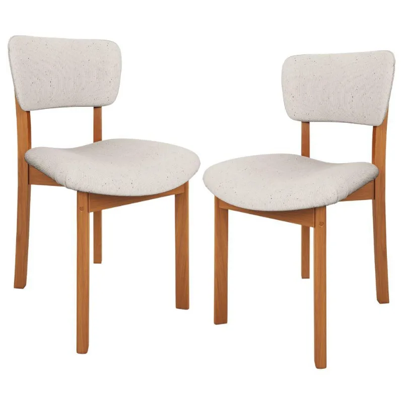Kit 02 Cadeiras Para Sala de Jantar Cozinha Living Estofada Dara L02 Linho Cru - Lyam Decor - Lyam Decor