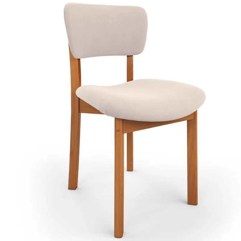 Cadeira Para Sala de Jantar Cozinha Living Estofada Dara L02 Suede Bege - Lyam Decor - Lyam Decor