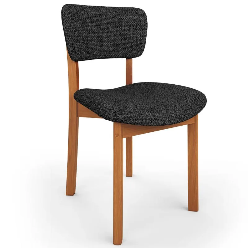 Cadeira Para Sala de Jantar Cozinha Living Estofada Dara L02 Linho Chumbo - Lyam Decor - Lyam Decor