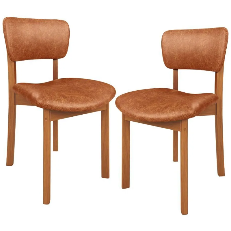 Kit 02 Cadeiras Para Sala de Jantar Cozinha Living Estofada Dara L02 Couríssimo Camel - Lyam Decor - Lyam Decor