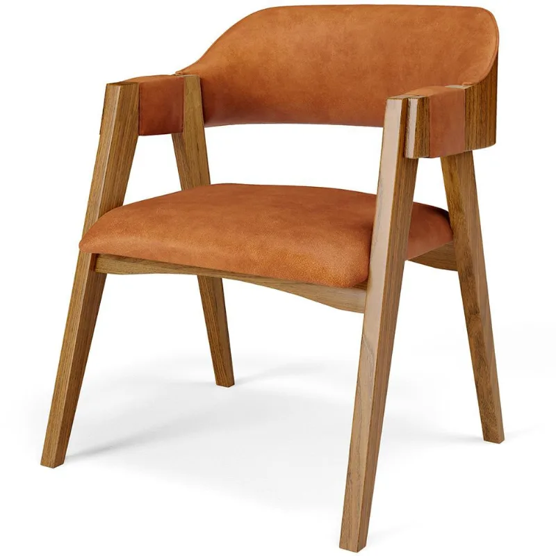 Cadeira Para Sala de Jantar Estar Living Estofada Suran L02 Couríssimo Canela - Lyam Decor - Lyam Decor