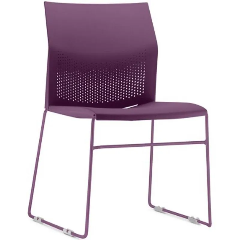 Cadeira Empilhável Fixa Link F02 Base Aço Roxo - Lyam Decor