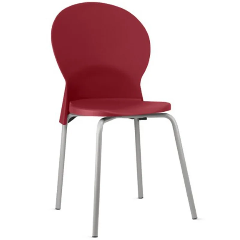 Cadeira Para Sala De Jantar Cozinha Mond F02 Base Aço Cinza Vermelho - Lyam Decor - Lyam Decor
