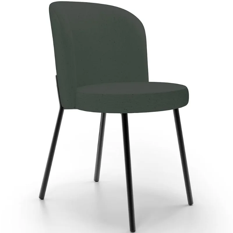 Cadeira Para Sala de Jantar Cozinha Estofada Gavi L02 Linho Verde Musgo - Lyam Decor - Lyam Decor