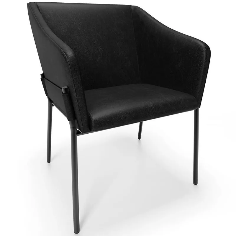 Cadeira Para Sala De Jantar Estar Living Olívia L02 Couríssimo Preto - Lyam Decor - Lyam Decor