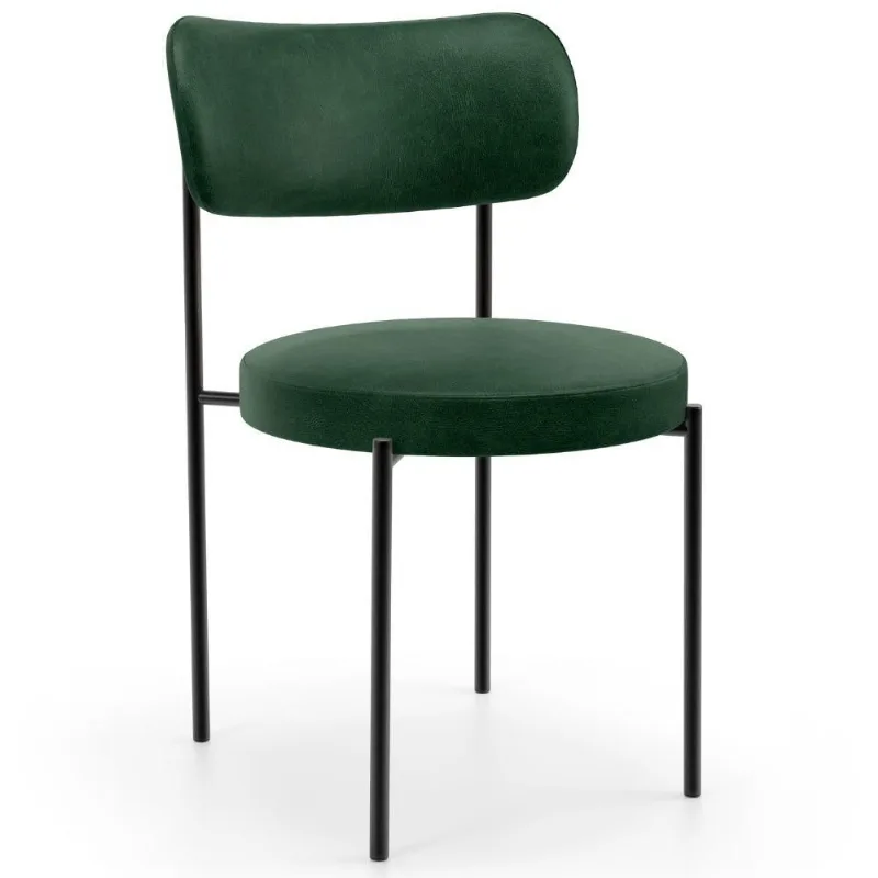 Cadeira Decorativa Estofada Para Sala De Jantar Louise L02 Couríssimo Verde - Lyam Decor - Lyam Decor