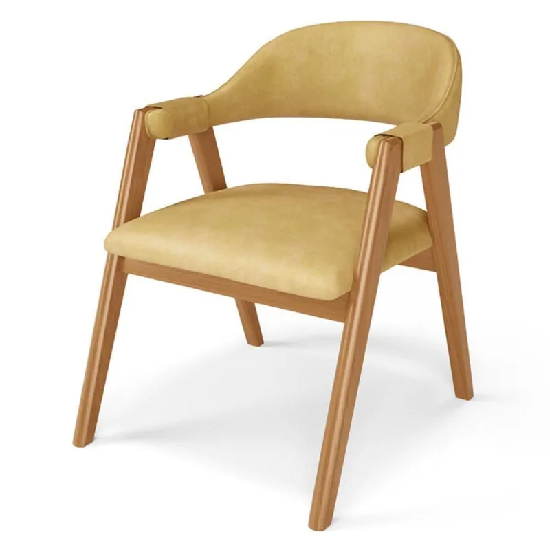 Cadeira De Jantar E Estar Living Estofada Nadja L02 Couríssimo Fendi - Lyam Decor