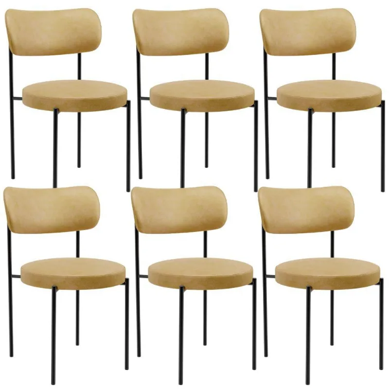 Kit 06 Cadeiras Estofadas Para Sala De Jantar Louise L02 Couríssimo Fendi - Lyam Decor - Lyam Decor