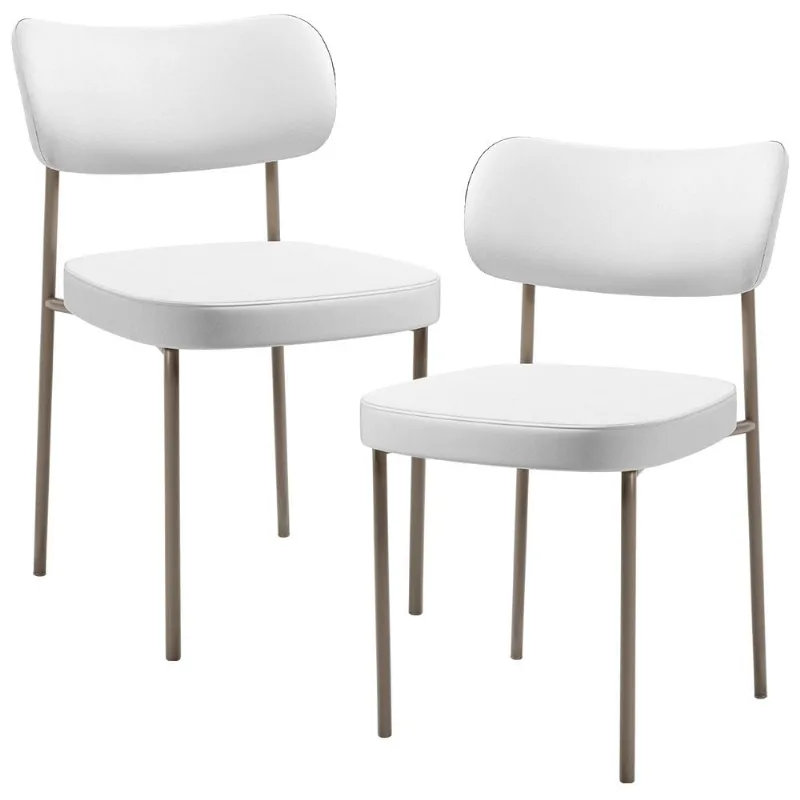 Kit 02 Cadeiras Decorativas Para Sala De Jantar Melina Base Arena L02 Facto Branco - Lyam Decor - Lyam Decor