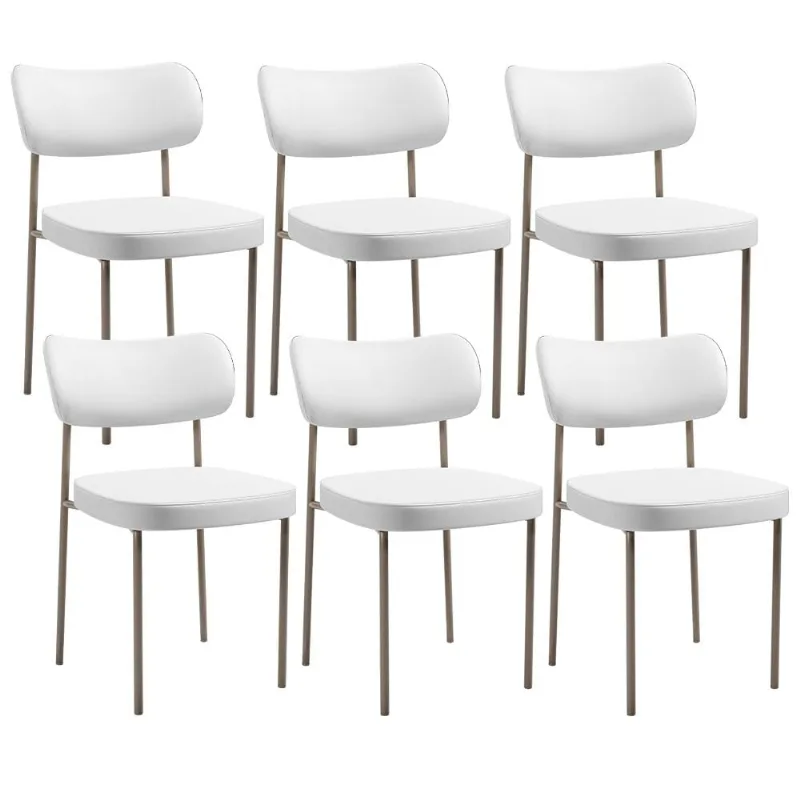 Kit 06 Cadeiras Decorativas Para Sala De Jantar Melina Base Arena L02 Facto Branco - Lyam Decor - Lyam Decor