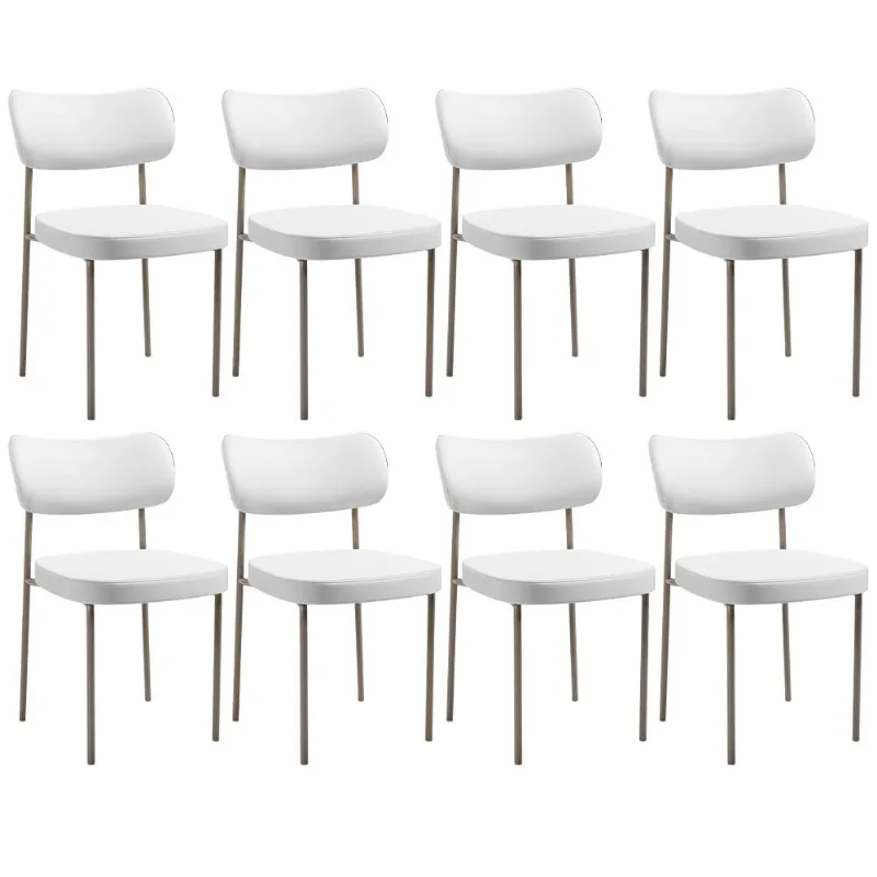 Kit 08 Cadeiras Decorativas Para Sala De Jantar Melina Base Arena L02 Facto Branco - Lyam Decor - Lyam Decor