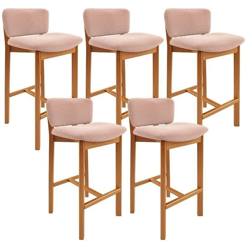Kit 05 Banquetas Alta Para Cozinha Sala De Jantar Bar Dara L02 Bouclê Rosê - Lyam Decor