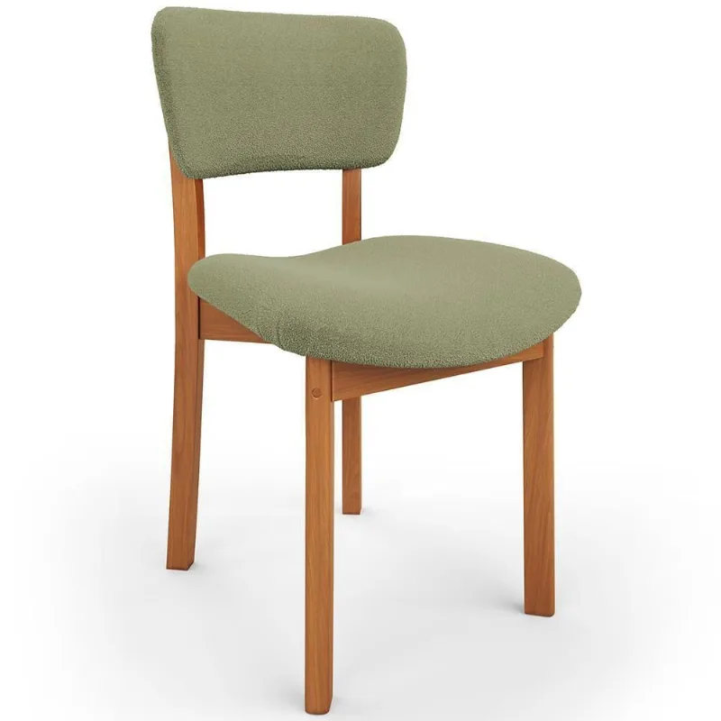 Cadeira Para Sala De Jantar Cozinha Living Estofada Dara L02 Bouclê Oliva - Lyam Decor - Lyam Decor