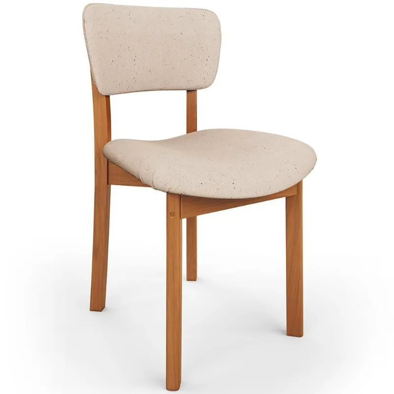 Cadeira Para Sala De Jantar Cozinha Living Estofada Dara L02 Linho Bege - Lyam Decor - Lyam Decor