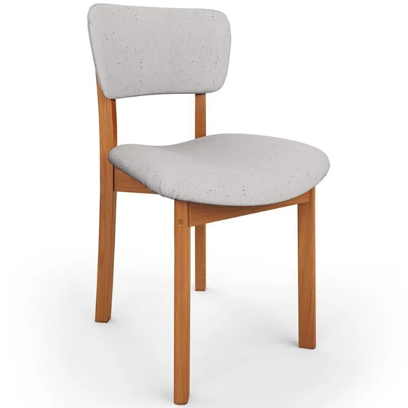 Cadeira Para Sala De Jantar Cozinha Living Estofada Dara L02 Linho Cinza - Lyam Decor - Lyam Decor