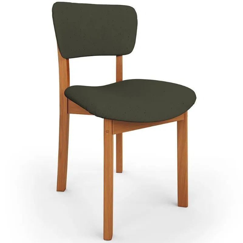 Cadeira Para Sala De Jantar Cozinha Living Estofada Dara L02 Linho Verde Musgo - Lyam Decor - Lyam Decor
