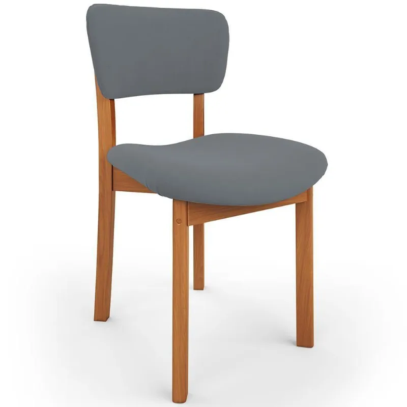 Cadeira Para Sala De Jantar Cozinha Living Estofada Dara L02 Suede Cinza - Lyam Decor