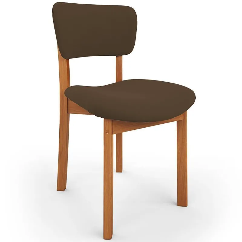 Cadeira Para Sala De Jantar Cozinha Living Estofada Dara L02 Suede Marrom - Lyam Decor - Lyam Decor