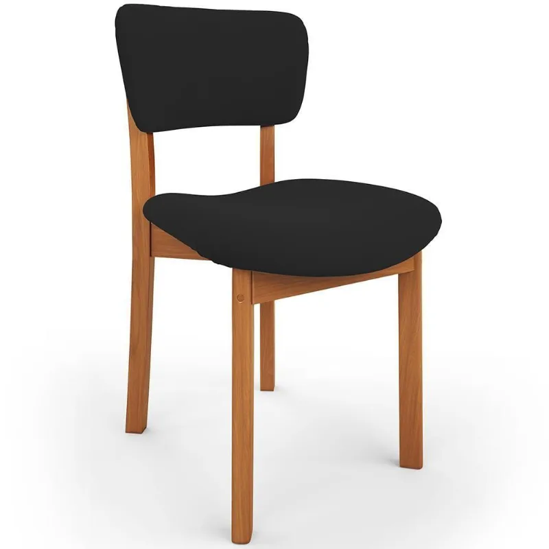 Cadeira Para Sala De Jantar Cozinha Living Estofada Dara L02 Suede Preto - Lyam Decor - Lyam Decor