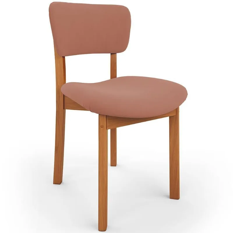 Cadeira Para Sala De Jantar Cozinha Living Estofada Dara L02 Suede Rosê - Lyam Decor - Lyam Decor