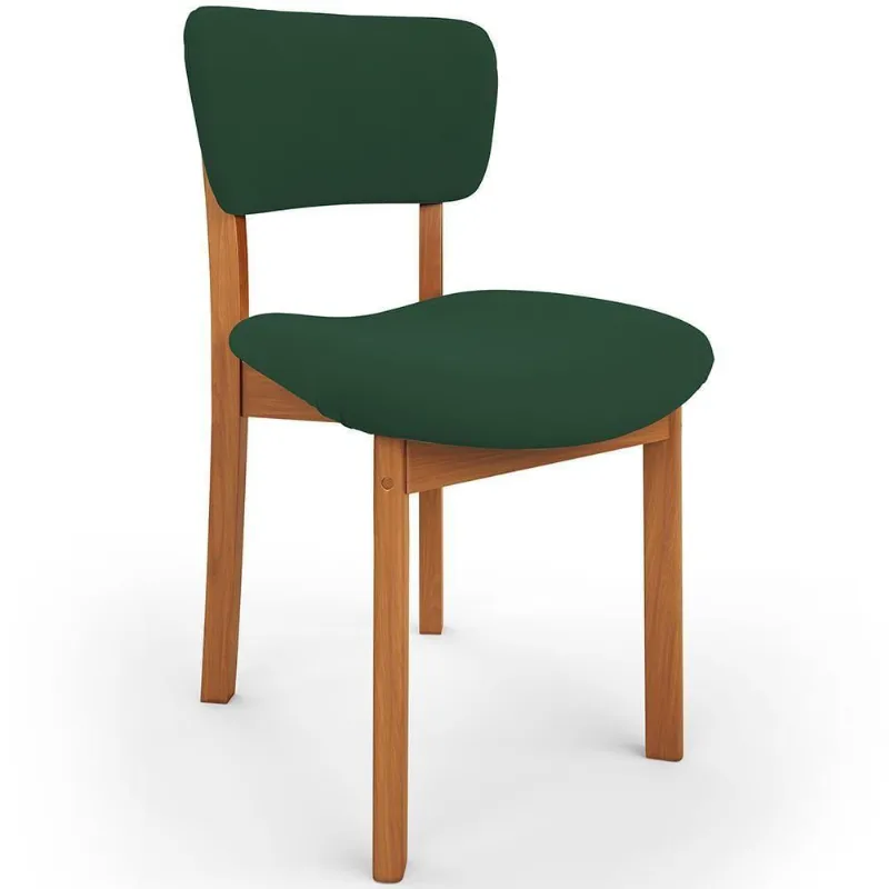 Cadeira Para Sala De Jantar Cozinha Living Estofada Dara L02 Suede Verde Musgo - Lyam Decor - Lyam Decor