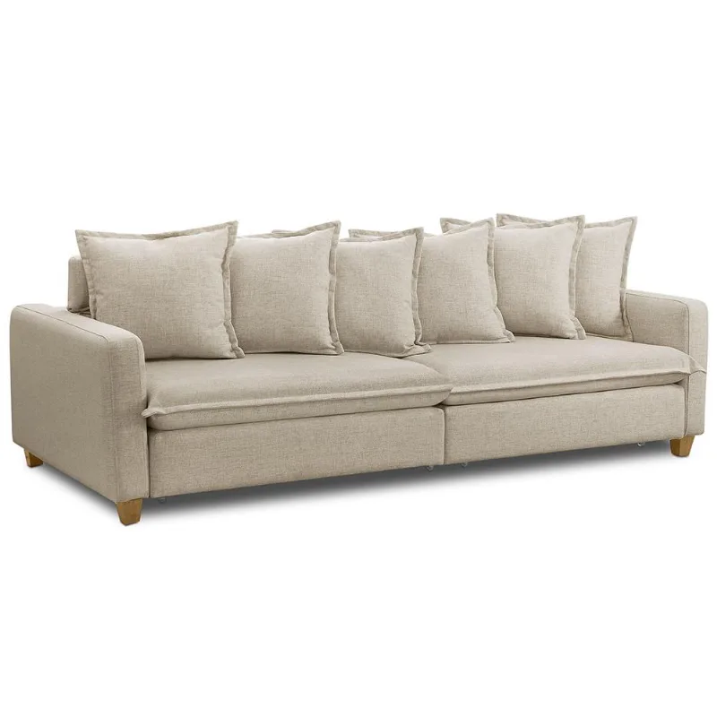 Sofá Retrátil Para Sala Living 3 Lugares 250cm Lake F04 Linho Bege - Lyam Decor - Lyam Decor