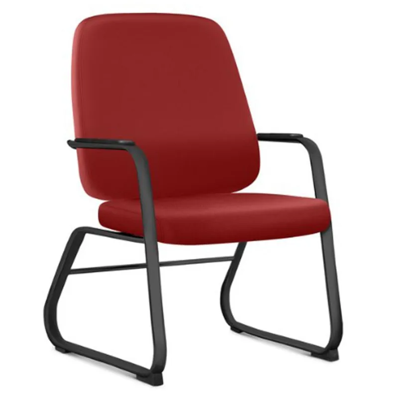 Cadeira Executiva Diretor Base Fixa Hub F02 Sintético Vermelho - Lyam Decor